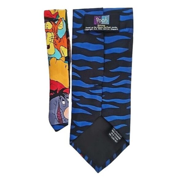 Disney Winnie The Pooh Tigger & Eeyore Tie Classic 57" x 4 1/8" Blue & Multicolo - Picture 2 of 2